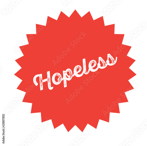hopeless stamp on white
