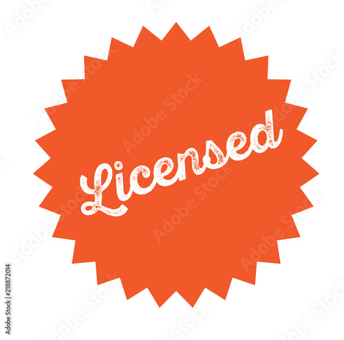 licensed stamp on white
