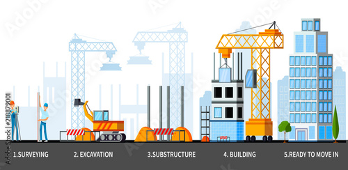 Sky Scraper Building Stages Composition