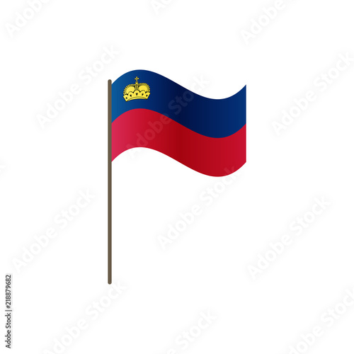 Free Download Liechtenstein flag on the flagpole. Official colors and proportion correctly. Waving of Liechtenstein flag on flagpole, vector illustration isolate - GFXLoad