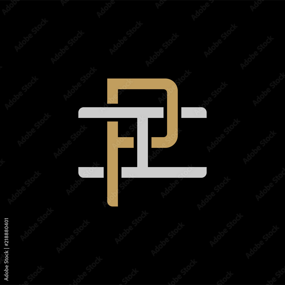 Initial letter I and P, IP, PI, overlapping interlock logo, monogram line art style, silver gold on black background Initial letter I and P, IP, PI, overlapping interlock logo, monogram line art style, silver gold on black background