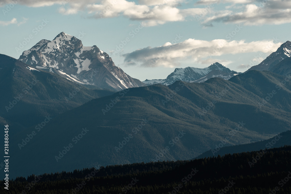 Mt Delphine at dusk in the Purcell Mountain range, Canada