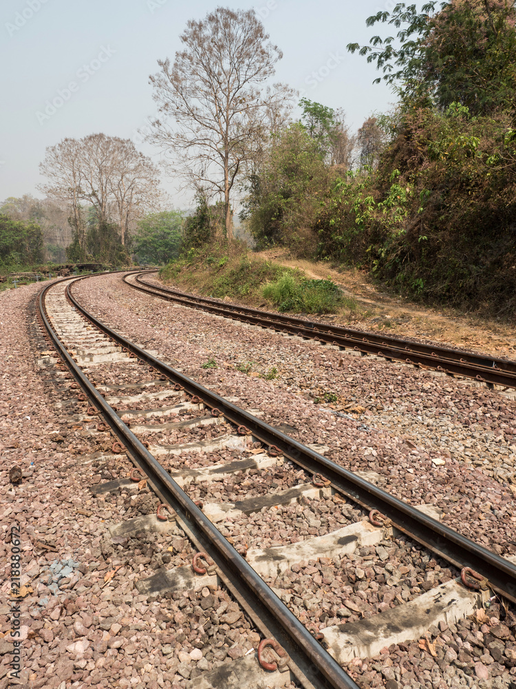 Railway Tracks In Natural Setting