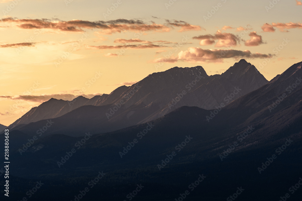 Kooteney Valley at sunset in Canada