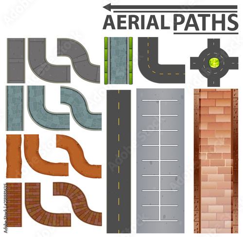 Set of aerial paths photo