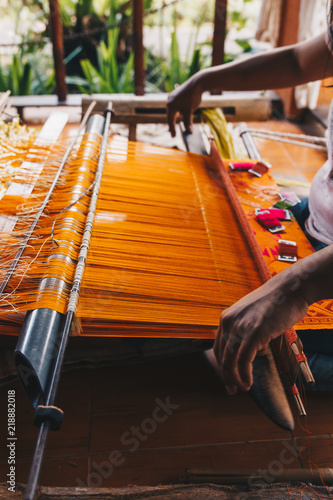 Traditional handicraft sarong in bali indonesia