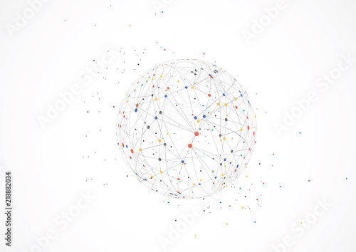 Global network connection. World map point and line composition concept of global business. Vector Illustration
