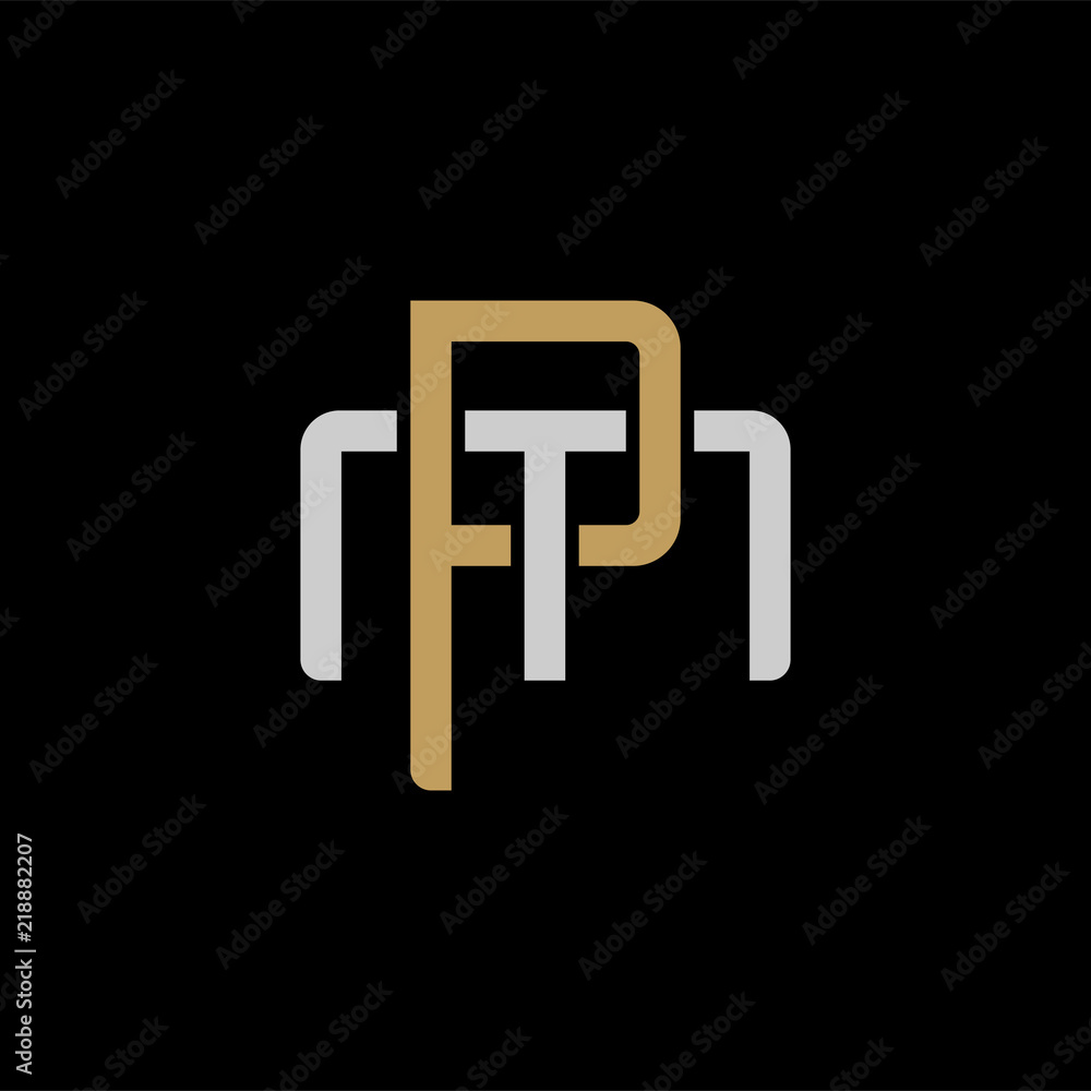 P m letter logo design on black color background Vector Image