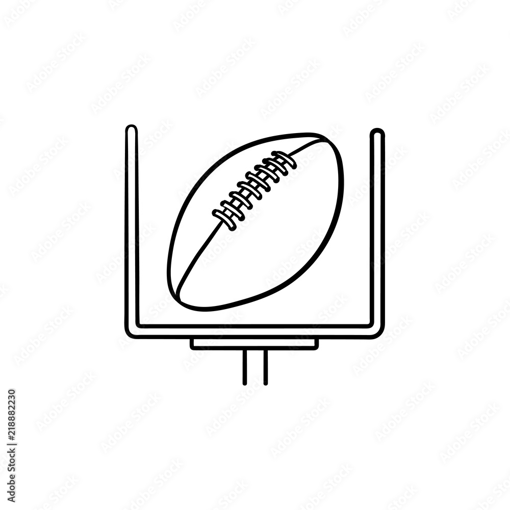 grænse masser kaustisk American football goal and ball hand drawn outline doodle icon. Football  equipment, field goal concept. Vector sketch illustration for print, web,  mobile and infographics on white background. Stock Vector | Adobe Stock