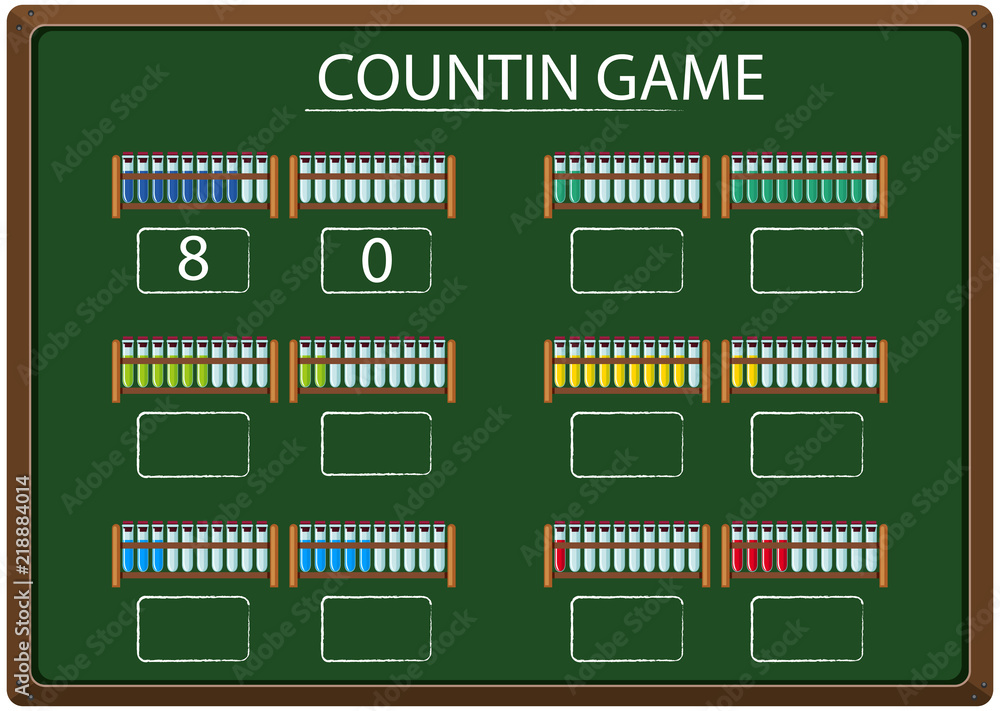 A counting game on chalkboard A counting game on chalkboard