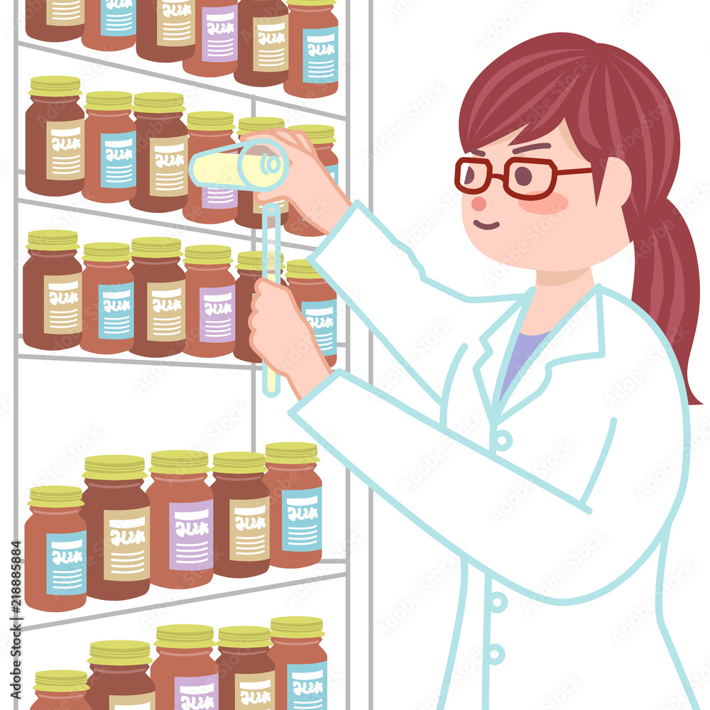 薬の調合をする薬剤師 Stock-Illustration | Adobe Stock