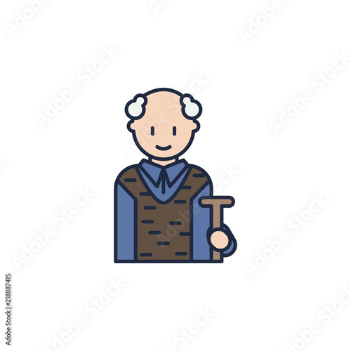 grandfather in work colored icon. Element of family icon for mobile concept and web apps. Colored grandfather in work icon can be used for web and mobile