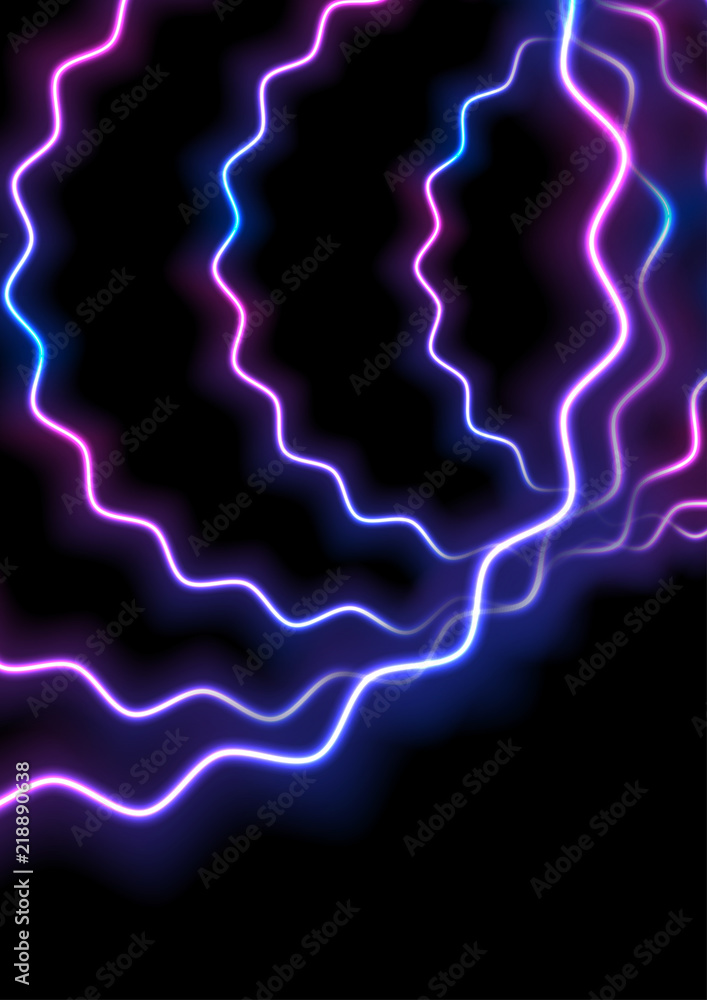 Glowing neon blue purple wavy shapes background Glowing neon blue purple wavy shapes background