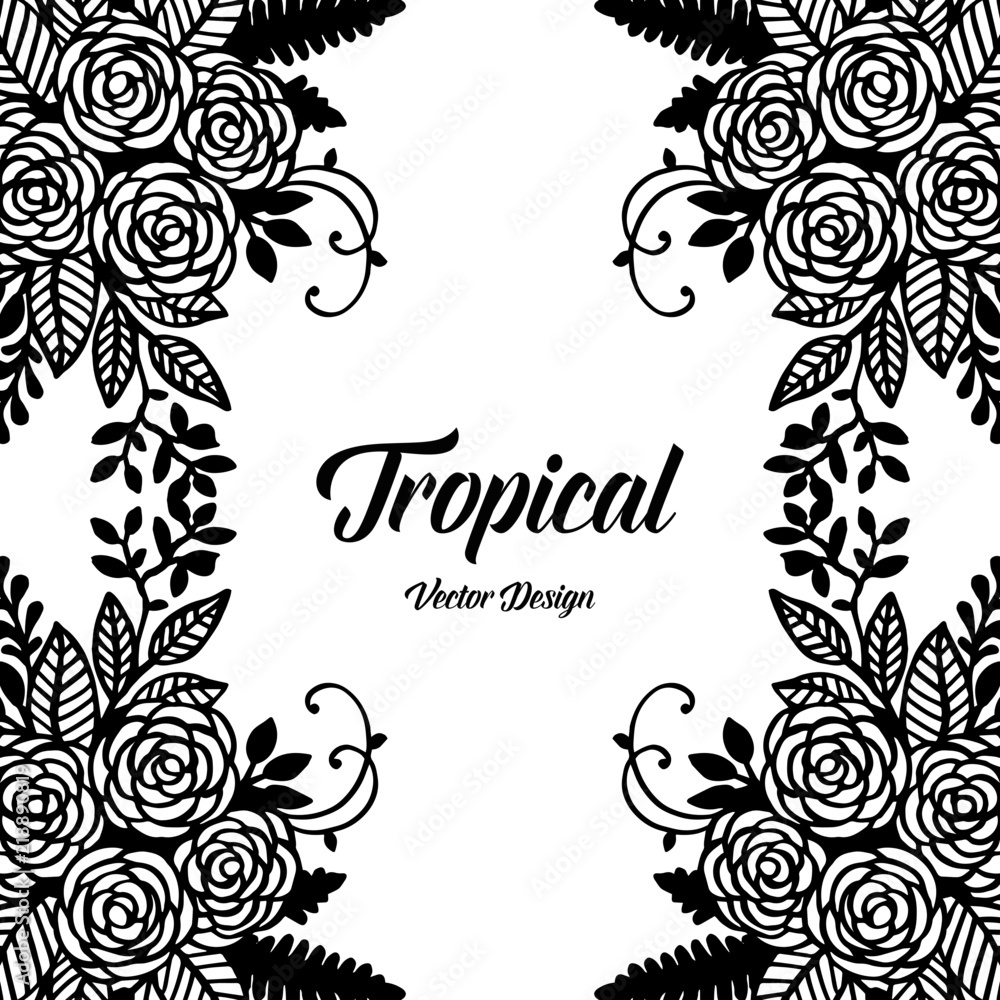 Tropical flower template hand draw for card vector illustration Tropical flower template hand draw for card vector illustration
