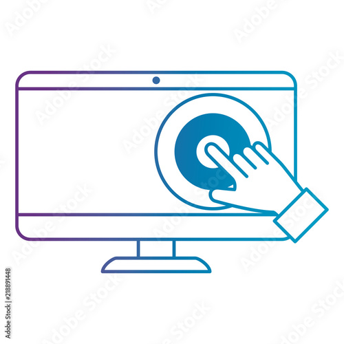 display computer with target and hand indexing