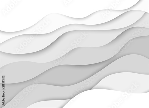 abstract circle blank paper white and gray tone vector background, wave overlapping with shadow modern concept, space for text or message web and book design