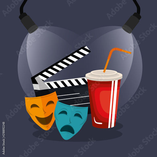 theater masks cinematographic icons