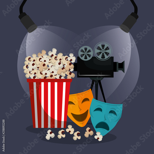 theater masks cinematographic icons