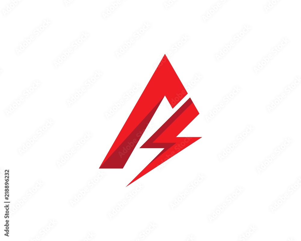 A Letter Lightning Logo Template A Letter Lightning Logo Template