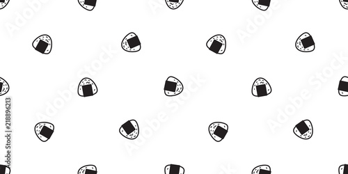 onigiri seamless pattern vector sushi japanese food tile background scarf isolated illustration repeat wallpaper