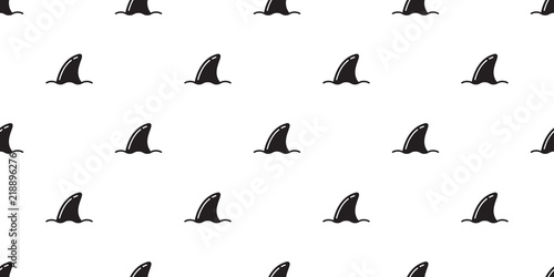 Shark fin seamless pattern vector dolphin tile background repeat wallpaper scarf isolated illustration doodle