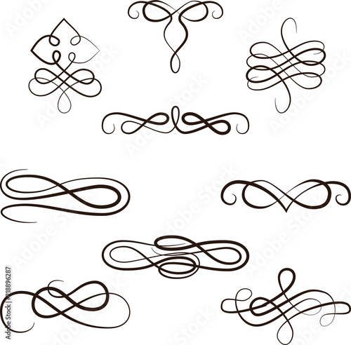 Set of vector dividers. You can use it to design a book, a text, a letter.
