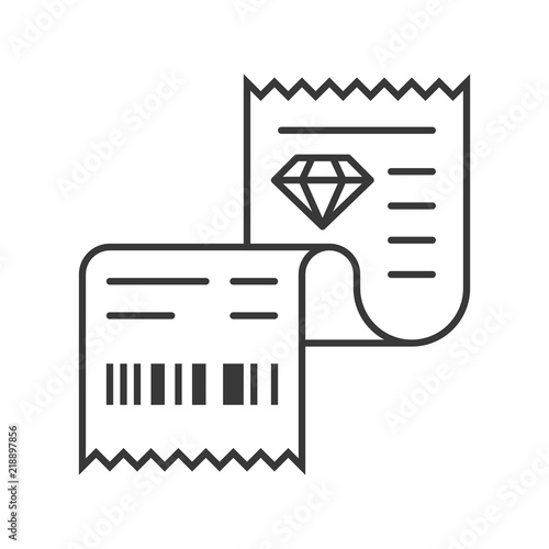 sales receipt of jewelry store, jewelry related, outline icon