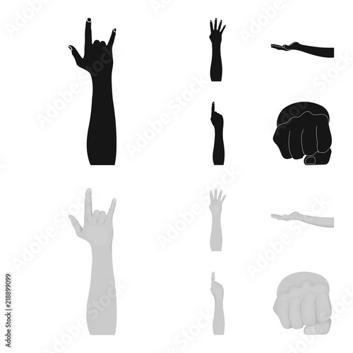 Sign Language black,monochrome icons in set collection for design.Emotional part of communication vector symbol stock web illustration.