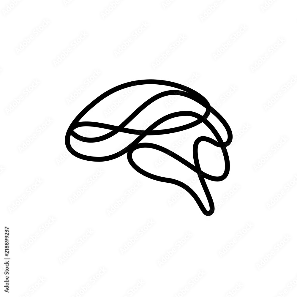 Abstract brain made of line art as creative idea symbol. Icon design, vector illustration isolated on white background. Abstract brain made of line art as creative idea symbol. Icon design, vector illustration isolated on white background.