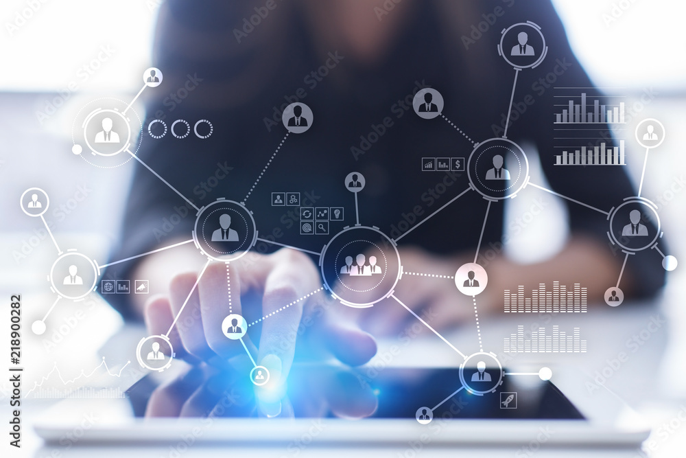 People network. Organizational structure. HR. Social media. Internet and technology concept. People network. Organizational structure. HR. Social media. Internet and technology concept.
