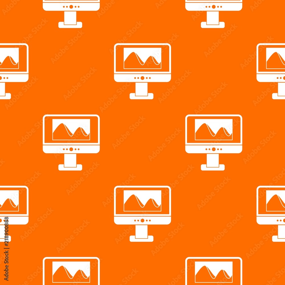 Computer monitor with photo on the screen pattern repeat seamless in orange color for any design. Vector geometric illustration Computer monitor with photo on the screen pattern repeat seamless in orange color for any design. Vector geometric illustration