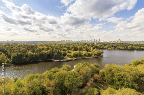 Serebryanyy Bor is a large forest park in Khoroshevo-Mnevniki disrict of North-west Moscow, Russia. Horoshevsky Forest Park is a monument of nature of regional importance. View above. photo