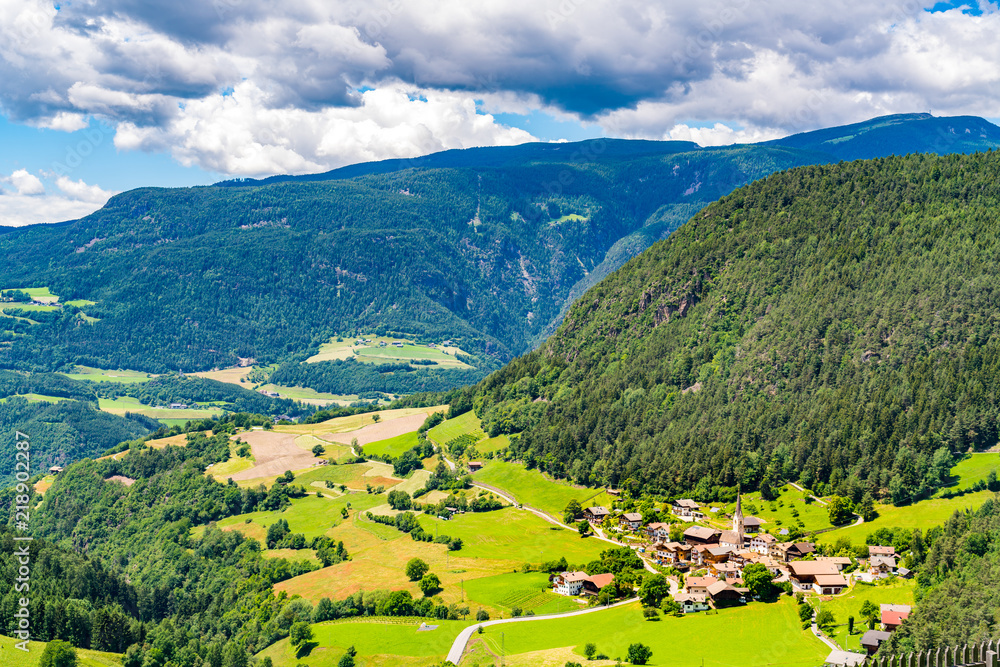 Aerial view of the valley in the mountain plateau