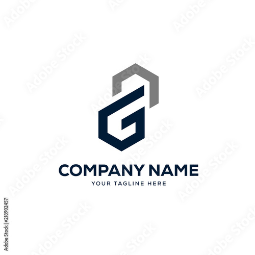 g logo design vector, initial letter g geometric logo concept
