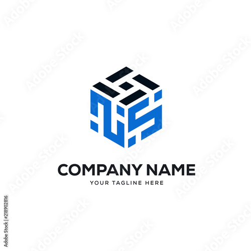 brick building logo design vector, initial letter logo s, n, ns, sn design template