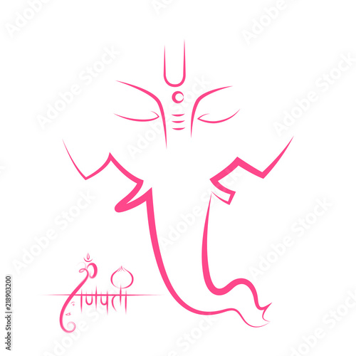 Lord Ganpati background for Ganesh Chaturthi with message in Hindi Ganapati