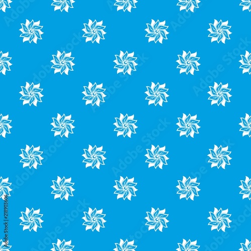 Flower pattern repeat seamless in blue color for any design. Vector geometric illustration