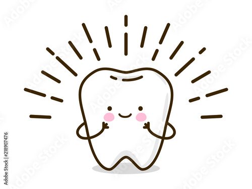Cute little tooth isolated on white