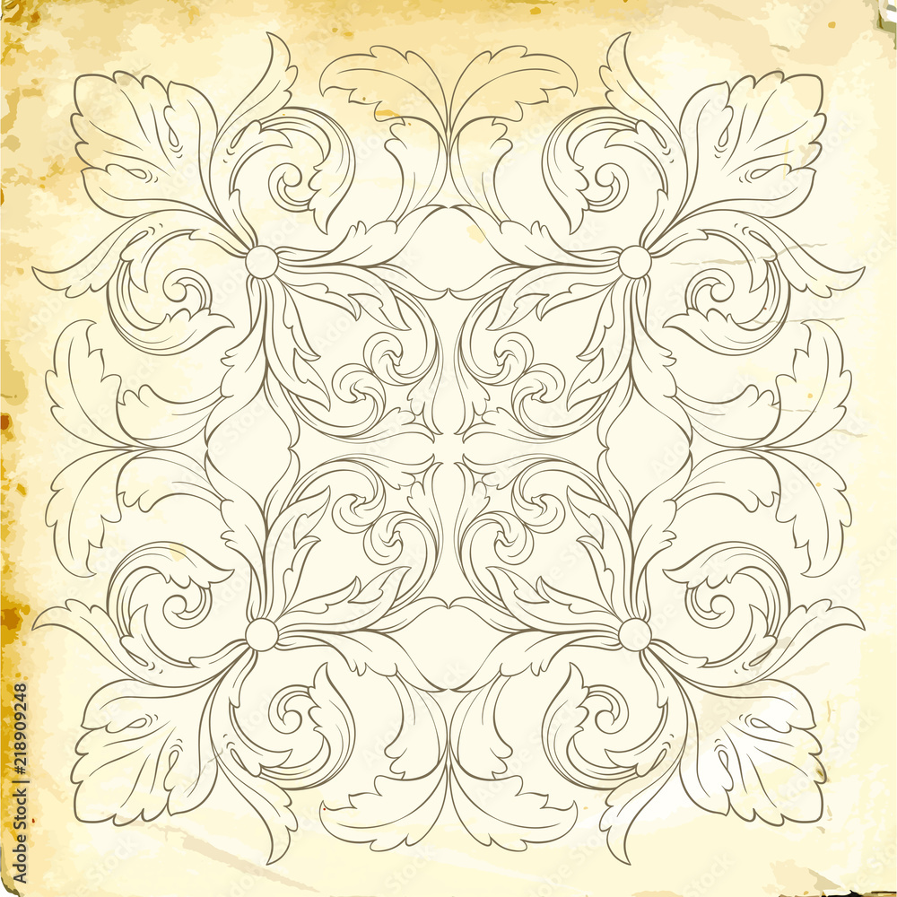 Fototapeta premium Vector baroque of vintage elements for design. 