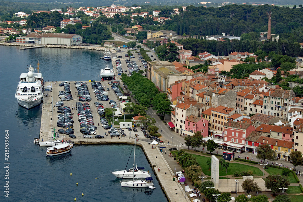 Aerial view of the harbor Roviny Istria