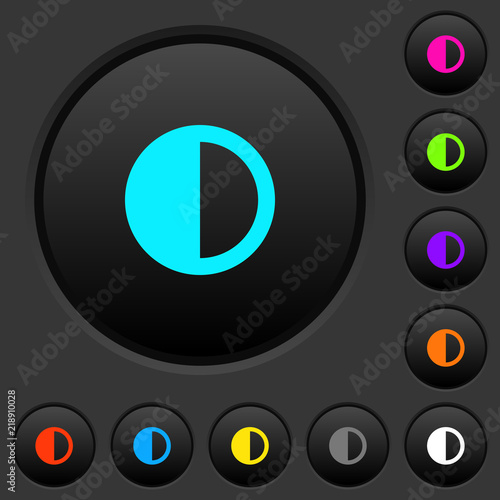 Contrast control dark push buttons with color icons