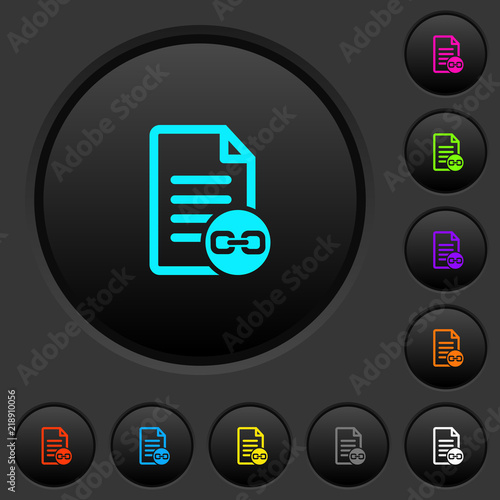 Document attachment dark push buttons with color icons