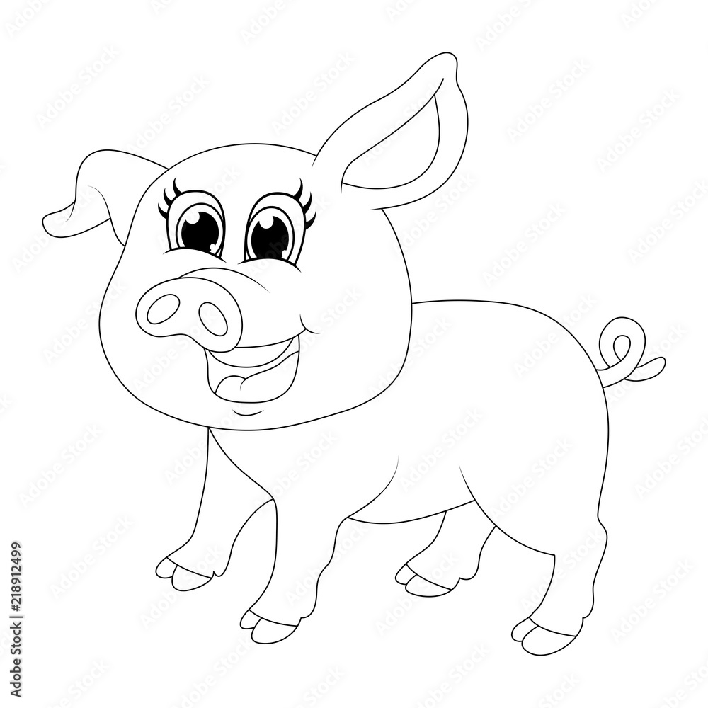 pig cartoon character vector design isolated on white background