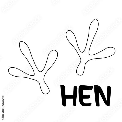hen trace vector design isolated on white background