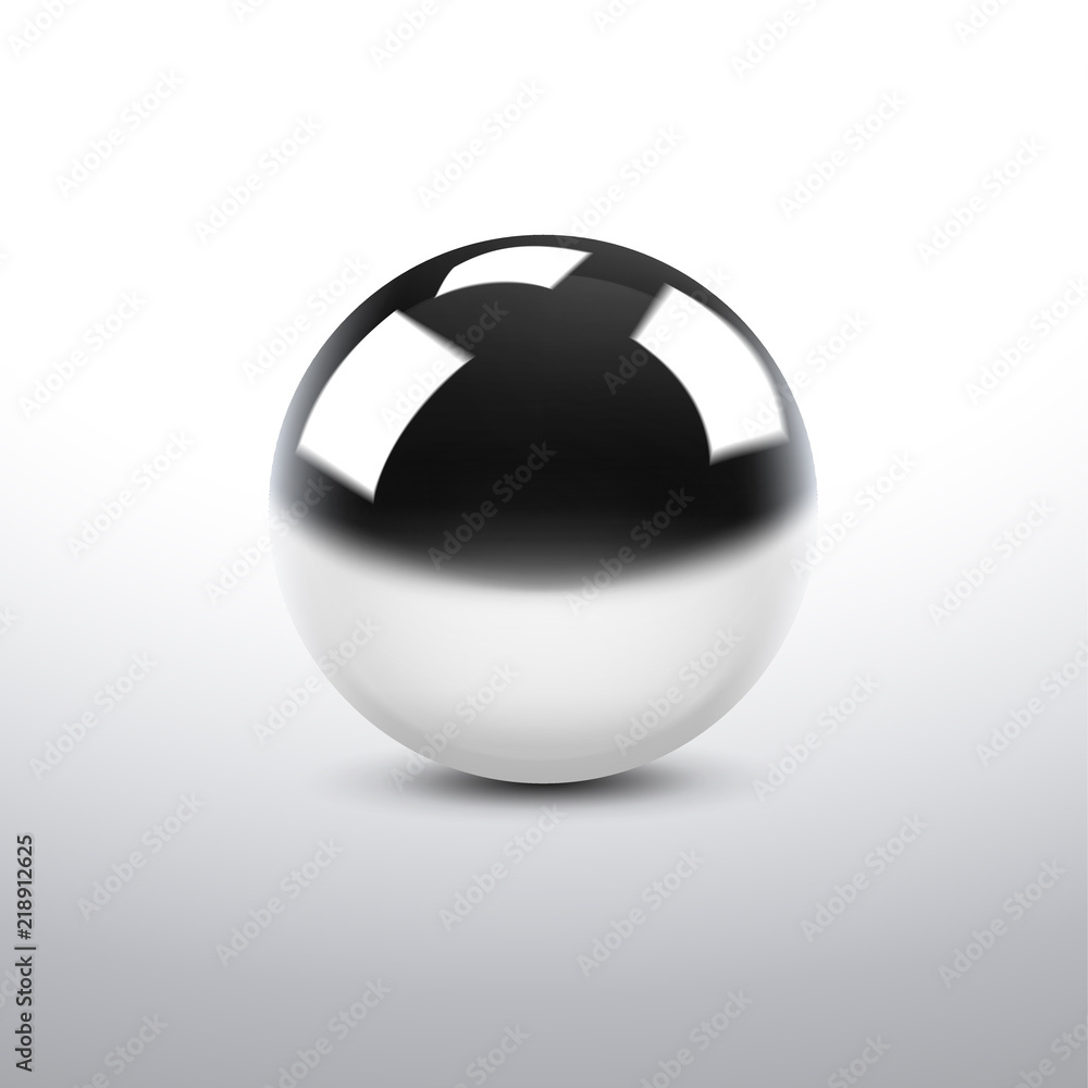 Metallic Reflective Chrome Sphere. Vector Illustration Metallic Reflective Chrome Sphere. Vector Illustration