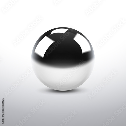 Fototapeta Naklejka Na Ścianę i Meble -  Metallic Reflective Chrome Sphere. Vector Illustration