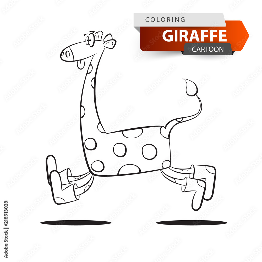 Funny, cute, crazy giraffe jump on the white background. Vector eps 10 Funny, cute, crazy giraffe jump on the white background. Vector eps 10