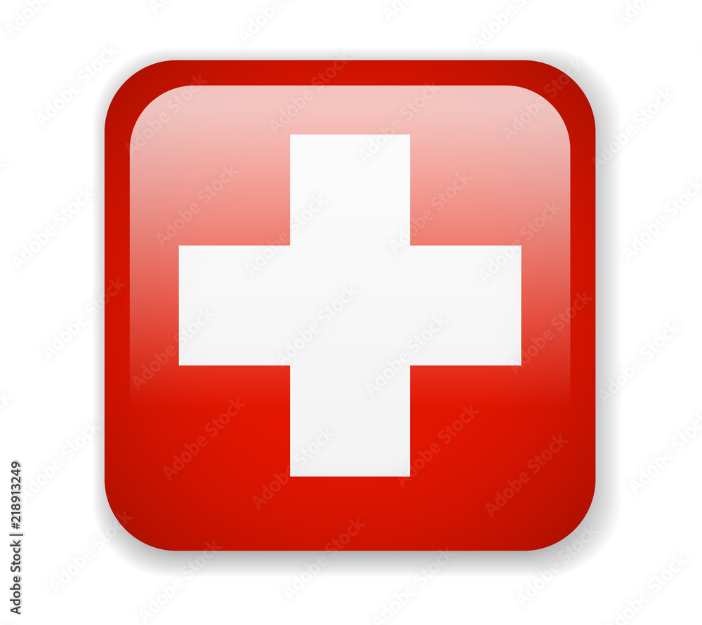 Switzerland flag. Square bright Icon on a white background Switzerland flag. Square bright Icon on a white background