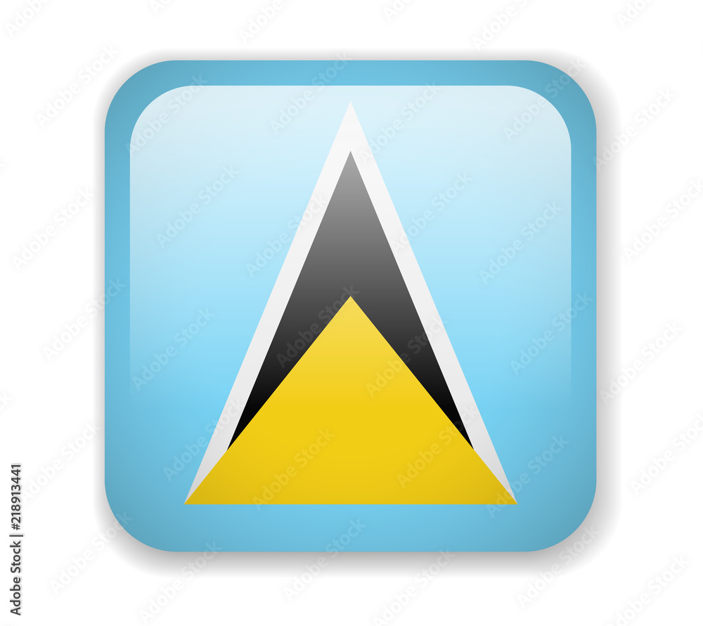 Saint Lucia flag. Square bright Icon on a white background Saint Lucia flag. Square bright Icon on a white background