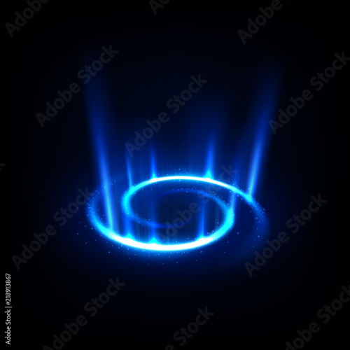 Rotating blue spiral with sparkles. Suitable for product advertising, product design, and other. Vector illustration